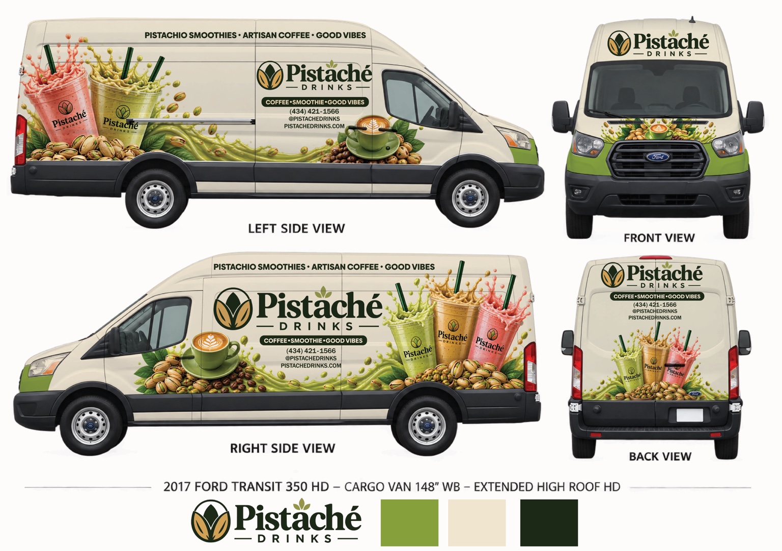 Pistaché Drinks branded van